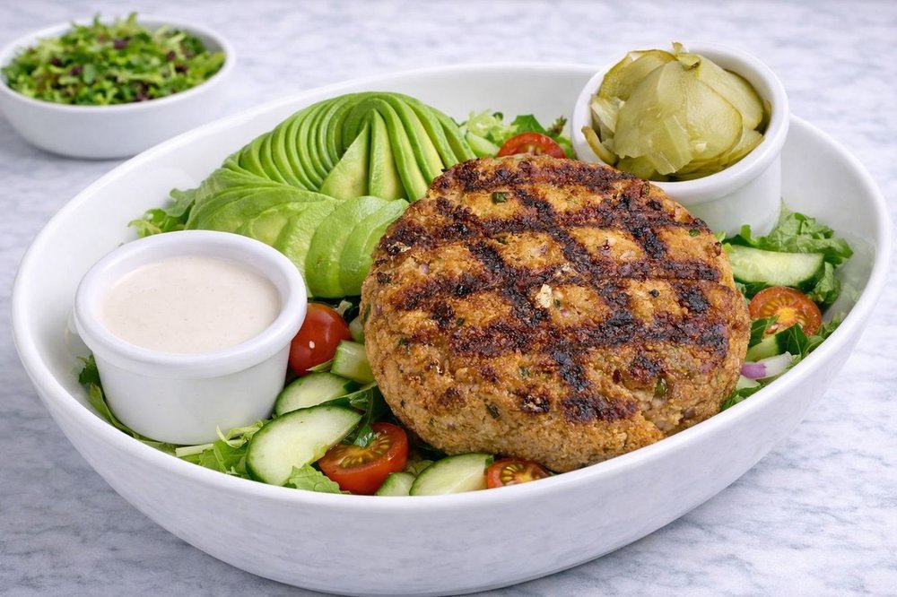Salmon Burger Salad