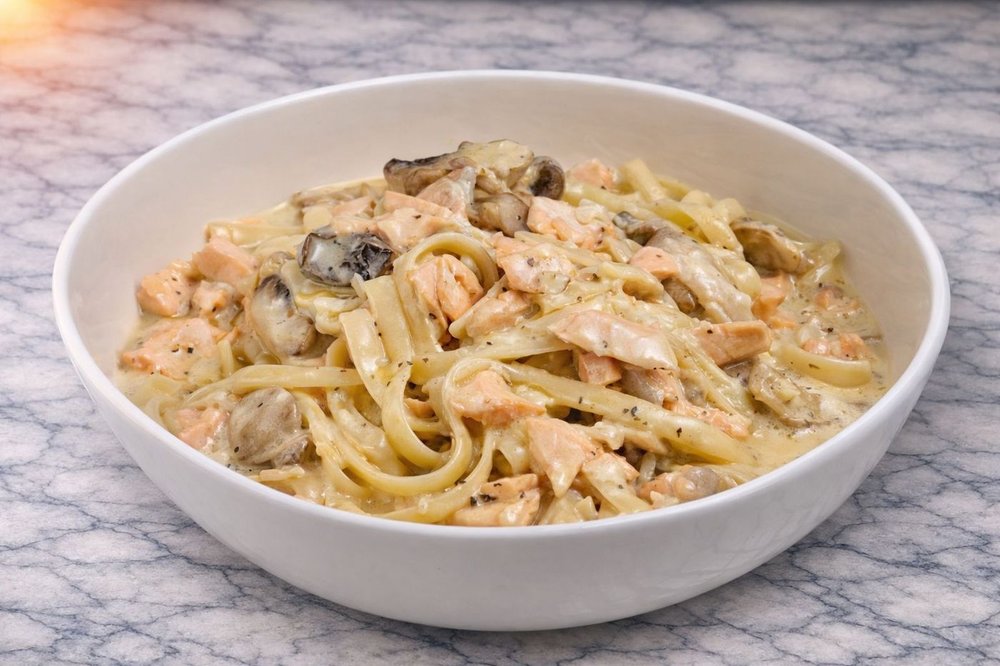 Creamy Salmon Fettuccine