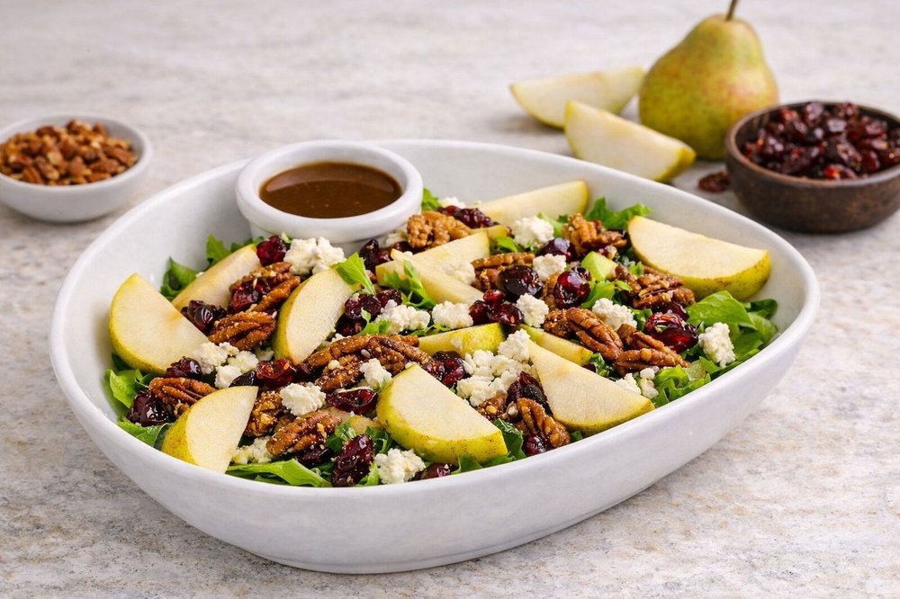 Balsamic Pear Chèvre Salad