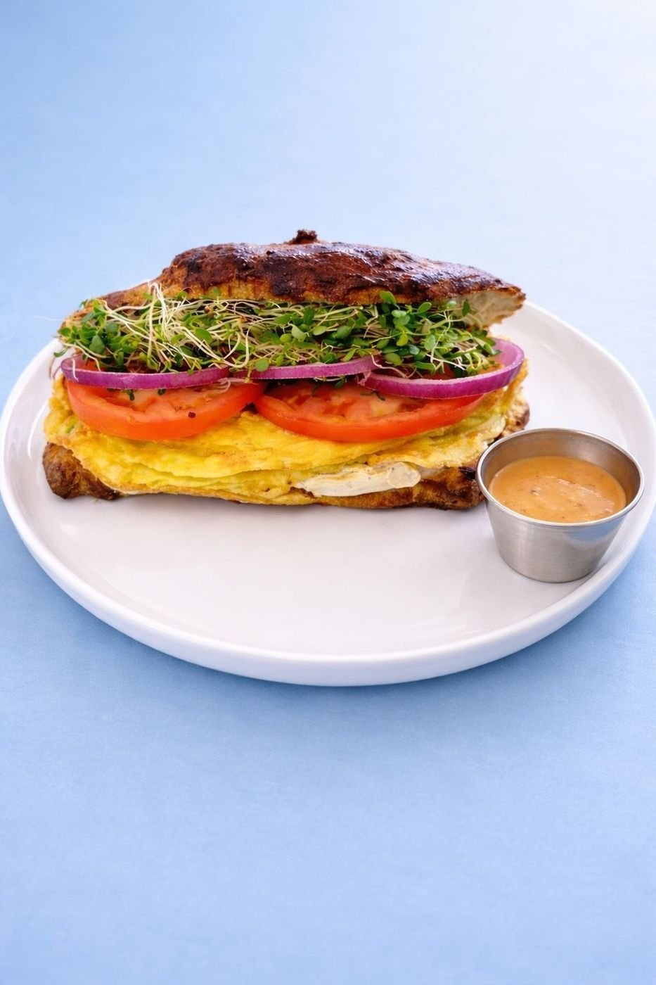 garden omelet croissant